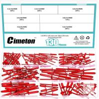 ew 130PCS 7 Sizes Red Aluminum Blind Rivets 0.24" 0.31" 0.35" Large Blind Rivets Assortment Kit Pop Rivets for Metal Furniture Automotive
