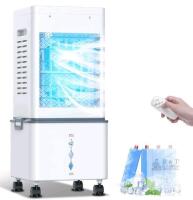 Portable Evaporative Air Cooler with Remote, 7L Tank, 3 Speeds, Ice Packs, Wheels