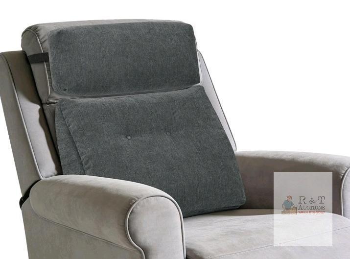 TANYOO Lumbar and Headrest Support Cushion Set, Memory Foam, Adjustable Strap, Dark Gray, 19&rdquo;