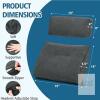 TANYOO Lumbar and Headrest Support Cushion Set, Memory Foam, Adjustable Strap, Dark Gray, 19&rdquo; - 2