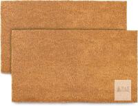 2 Plain Coir Doormat 30x17 Inch, Door Mat Coir w/Non-Slip PVC Backing, Blank Welcome Mat for Crafts and Small Biz