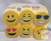 NEW Melii 6-Pack Emoji Dish Cleaning Sponges, Polyurethane Foam, 2.75" Diameter, Super Absorbent