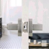 New Interior Privacy Door Lever for Bedroom Stainless Steel Bathroom Flat Reversible Door Handle Square Door Lock Set Without Key Brushed Nickel (1 Pack Privacy No Key Lock)