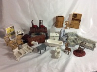 Vintage Doll-House Furniture 30 pieces