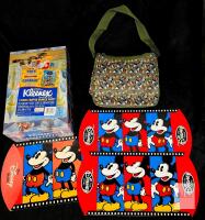 Disney Mickey Mouse Shoulder Bag, Classic Print, w/ 3pk Kleenex & Disney Store Displays Bundle