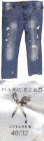 GOOD TO EXCELLENT preowned Marc Ecko Cut & Sew Distressed Jeans 46x32 Blue Men&rsquo;s 100% Cotton Style 86003338