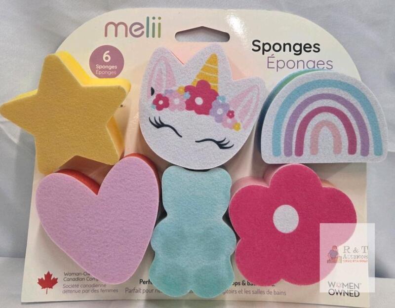 Melii Fun-Shaped Dish Cleaning Sponges - 6-Pack, Super Absorbent, Multicolor