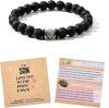 New To My Son Bracelet from Mom & Dad &ndash; Natural Lava Rock & Moonstone Bracelet &ndash; Gifts for Son, Teen Boys, Back-to-School, Graduation, Birthday - 2