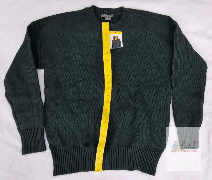 NEW Matty M Pullover Sweater, Women's Small/Petite, Dark Green, 100% Cotton, Ribbed Knit
