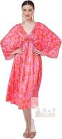 NEW Size Large Miss Lavish London Women&rsquo;s Poly Crepe Kaftan Dress with Pockets Batwing Sleeve