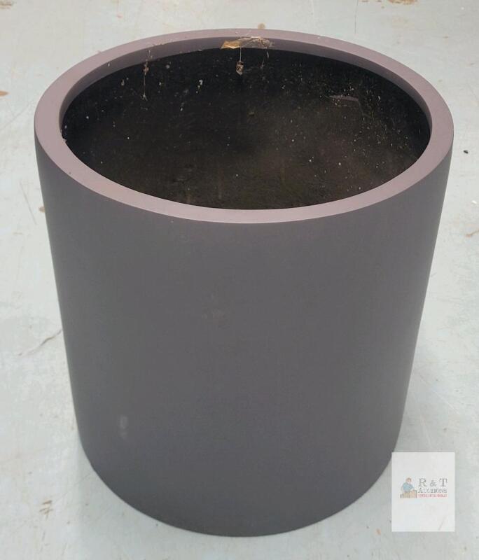 Large Cylindrical Planter, Matte Dark Gray, 16" Tall & 15 &frac34;" Diameter