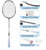 NEW Yodiman Graphite Badminton Racket, 50g, Head Heavy, 18-35lbs Tension, G6 Grip &ndash; Case Included - 2