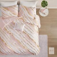 new Comfort Spaces Enya Twin/Twin XL Pink Gold Foil Comforter 3-Piece Set CS10-0976 open bag