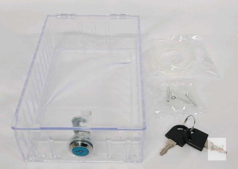 Mimoyalaso Thermostat Lock Box X004UMF4PL, Fits 4.5" or Smaller, Clear, 2 Keys, Mounting Kit