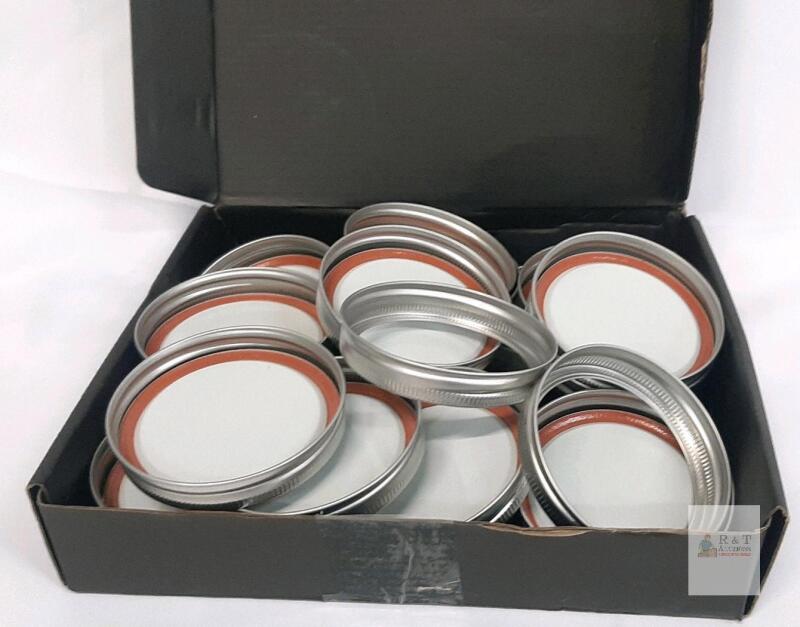 Wide Mouth Mason Jar Lids and Bands, UNUSED APPROX 10 lid with band set