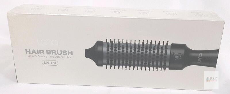 NEW Lena LN-F9 Black Rotating Hot Air Brush 1.5" Barrel, 70W, Ionic, Adjustable Temp, 100-240V
