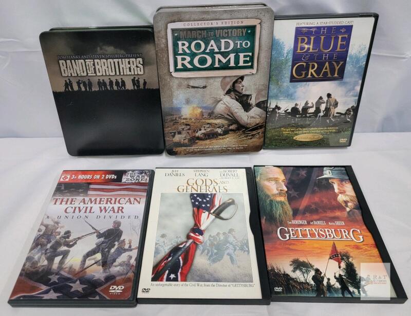 Band of Brothers, Gettysburg, Gods and Generals, Blue & Gray WWII & Civil War DVD Collection