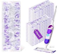 20-Pack Flat Mop Cleaning Pads, Microfiber Disposable Refill, Fits Spray Mop, 12.6"x4.5", White/Purple