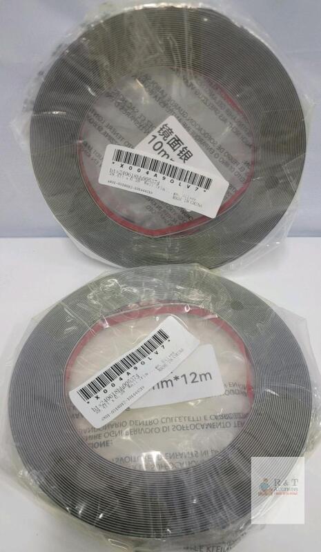 Self-Adhesive Silver Wall Trim Tape, Mirror-Finish, 39.4ft & 32.8ft Rolls, 0.39in Wide