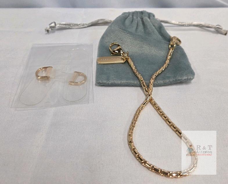 MOUTAKEY Gold Chain Purse Strap Replacement with Adapter Tabs, 47" Length, 0.4" Width