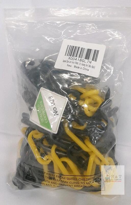 Supeet Plastic Barrier Chain, Yellow & Black, 10 ft Length, New Condition