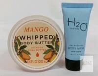 Body & Earth Mango Whipped Body Butter 6.8oz & H2O Therapy Body Wash 0.85oz, Sealed