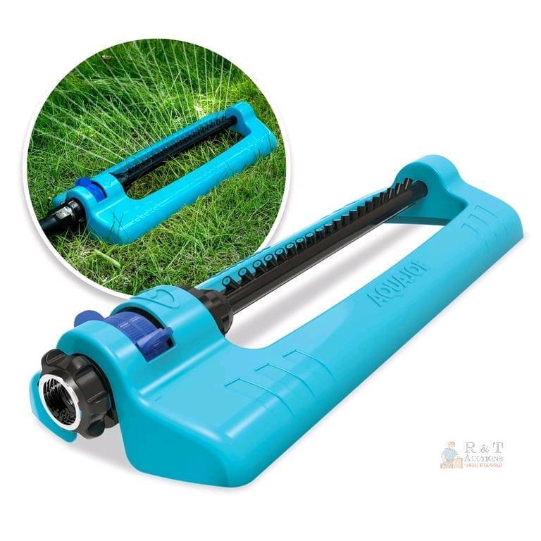NEW Aqua Joe SJI-OMS16 Oscillating Sprinkler, 3,600 Sq Ft Coverage, 16 Nozzles, Metal Base, 2-Yr Warranty