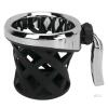 NEW Motorcycle Drink Cup Holder, Black with Chrome Finish, Fits 7/8" to 1-1/4" Handlebars