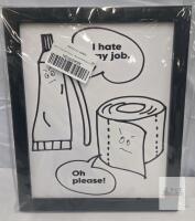 new Black and White Bathroom Wall Art - 11.75" x 9.5" Framed Print