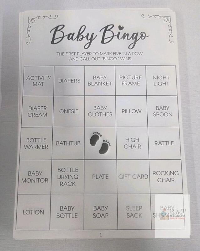 NEW Baby Bingo Game Cards &ndash; Set of 50, 5" x 7", Minimalist Design