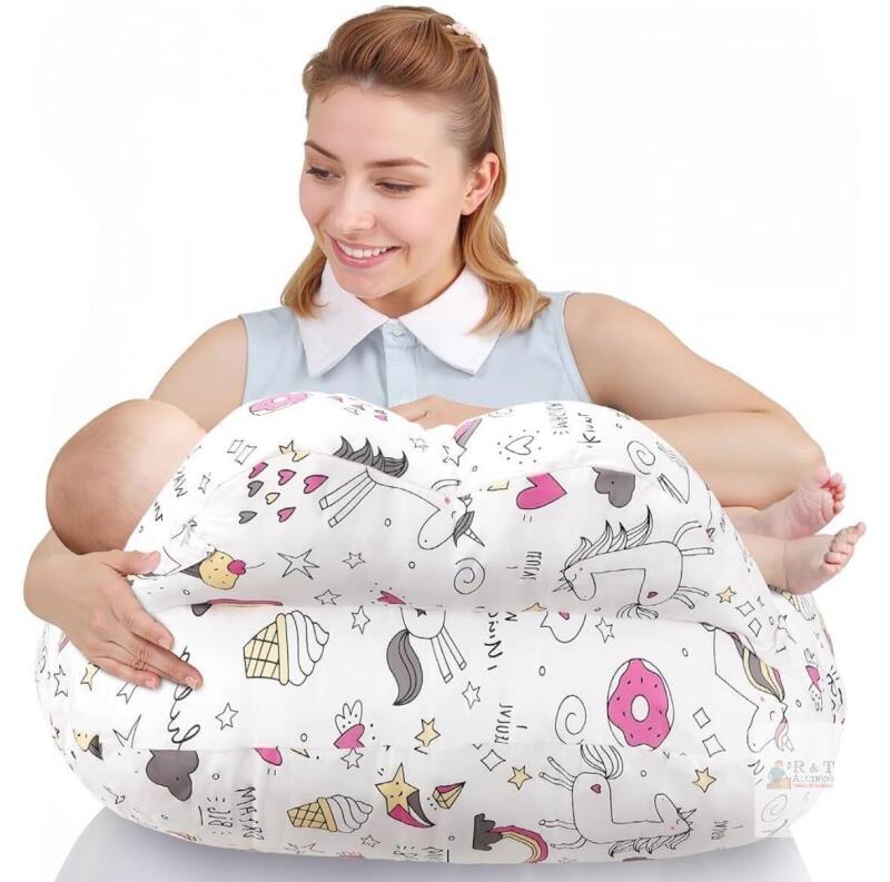 Erumpere Nursing Pillow with Security Fence and Waist Strap, 23.6 x 20.5 in, Unicorn Pattern