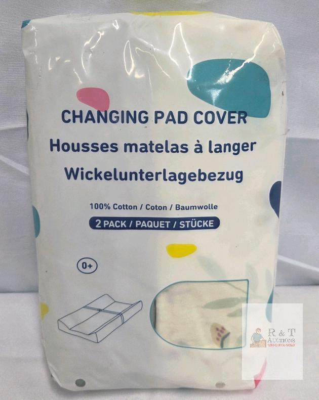 Blissful Diary Changing Pad Cover 2 Pack, Model NBYTZT, 100% Cotton, fits 32"x16" Pads, New