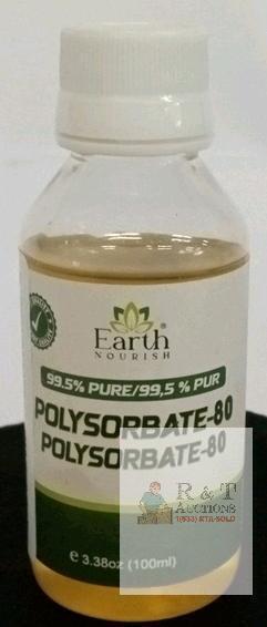 99.5% Pure Polysorbate 80 - 3.38oz (100ml) Liquid Emulsifier, Earth Nourish, Batch 071,
