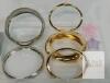 NEW ADULT SIZE Two-Tone Bangle Bracelet Set &ndash; 5 Pieces, Alloy Metal, Gift Box, Silver & Gold-Tone, Slip-On Style - 2