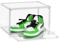 NEW Clear Plastic Stackable Shoe Display Box with Drop-Down Front Door, Fits Men's High-Top Sneakers