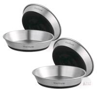 NEW Wellbro Stainless Steel Pet Bowls, 5.9" Diameter, 12 oz Capacity, Non-Slip Silicone Base, Set of 2