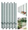 NEW 7 ft Steel T-Posts, Green Powder-Coated, 10 Pack, Heavy Duty Fence Posts w/ Ground Plate & 3 in Spacing