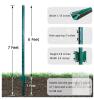 NEW 7 ft Steel T-Posts, Green Powder-Coated, 10 Pack, Heavy Duty Fence Posts w/ Ground Plate & 3 in Spacing - 2