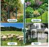 NEW 7 ft Steel T-Posts, Green Powder-Coated, 10 Pack, Heavy Duty Fence Posts w/ Ground Plate & 3 in Spacing - 3