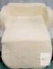 Delta Children Cozy Kids 2-in-1 Convertible Foam Sofa Bed, Sherpa Cover, White 31X20 OPEN BOX GOOD USED CONDITION - 2