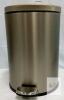 Stainless Steel Pedal Trash Can 3 Gallon, Brushed Finish, Step-On, Lid & Handle, Dent on Lid