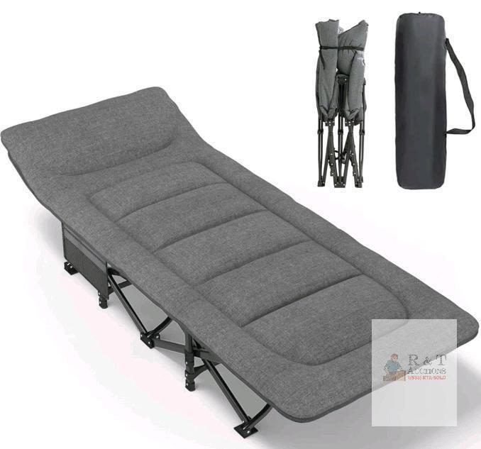 NEW Portable Folding Camping Cot, 75" x 26", Steel Frame, 300 lb Capacity