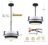 new Loyalheartdy 12.6" Crystal Chandelier, Black Metal Pendant Light, E12 40W, Adjustable Chain - 2