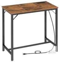 new HOOBRO BF90UBT01 Bar Table, 35.4"x15.7"x35.6", Rustic Brown, Built-in Power Outlets & USB Ports