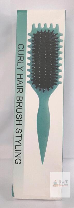 NEW Curly Hair Styling Brush C1061-XCN-F, High-Density Nylon Bristles, Vented Design, Aqua Color