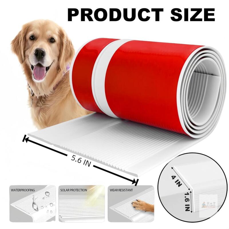 Dog Scratching Window Sill Protector, 4-Pack, Red & White, 1.6" x 39.35" Rubber Edge Guards, 157.4" Total