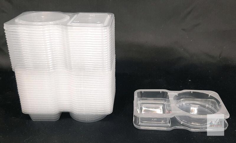 STYLISHT Double Compartment Snack Containers, 20-Pack, 7.5 oz Total Capacity
