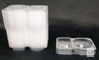STYLISHT Double Compartment Snack Containers, 20-Pack, 7.5 oz Total Capacity