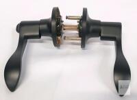 Henyin Left Hand Matte Black Door Lever Handle Set, Professional Grade, Passage, Model 805-B-L-BK