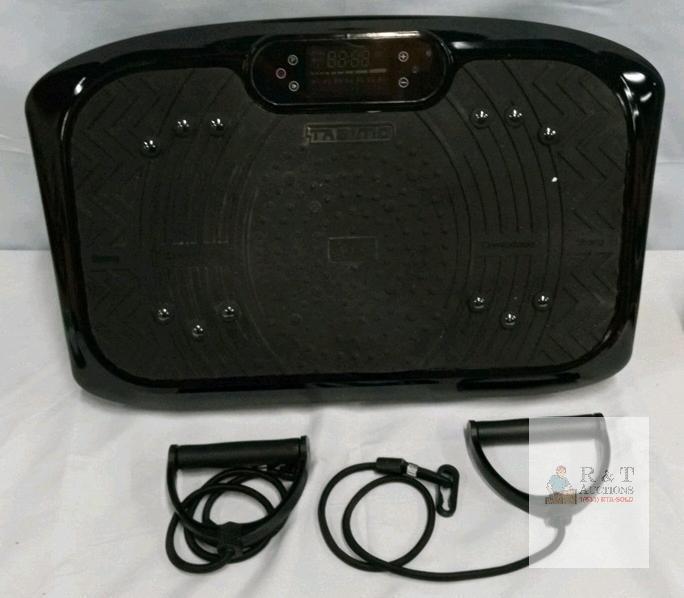 TABATA Vibration Plate Exercise Machine with Resistance Bands, Digital Display, 99 Speed Levels Used Slight wear on foot pads Tested for power and function